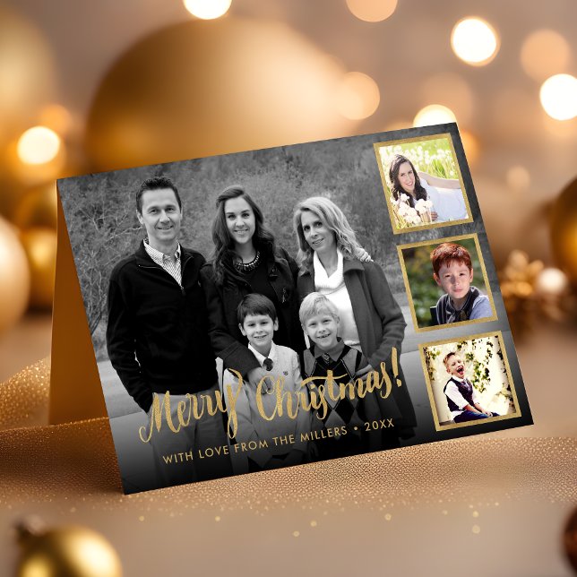 Tarjeta Festiva Personalizado estilo Oro Feliz Collage de fotos de (Subido por el creador)
