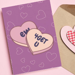 Tarjeta Festiva Personalizado Ew Candy Heart Moderno Anti Valentin