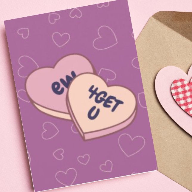 Tarjeta Festiva Personalizado Ew Candy Heart Moderno Anti Valentin (Buy or Download Now!)
