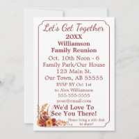 Personalizado Fall Wildflower Reúne carta de Reuni