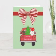 Personalizado Farmhouse Watercolor Red Truck Navid
