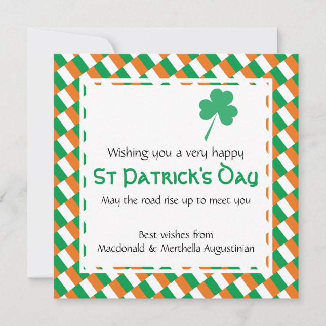 Tarjeta Festiva Personalizado FELIZ EL DÍA DE SAN PATRICK (Anverso)