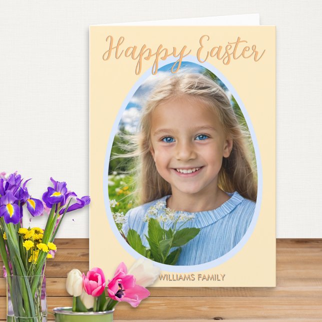 Tarjeta Festiva Personalizado Feliz Pascua (Create your own Easter card with a favorite photo. Add your name(s) below the photo)