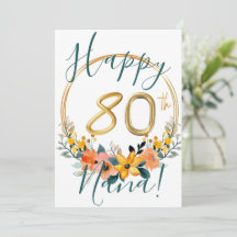 Personalizado Floral Happy 80th Birthday Card