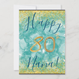 Tarjeta Festiva Personalizado Floral Happy 80th Birthday Card
