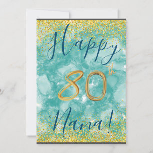 Tarjeta Festiva Personalizado Floral Happy 80th Birthday Card