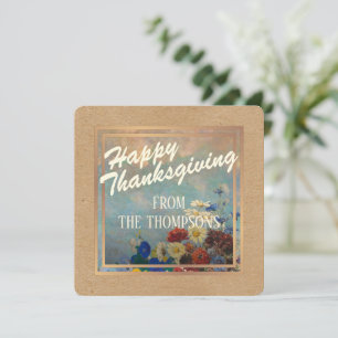 Tarjeta Festiva Personalizado Floral Watercolor Feliz Día de Acció