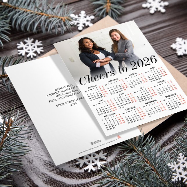 Tarjeta Festiva Personalizado Foto Calendario Mínimo 2026 Saludos  (Subido por el creador)