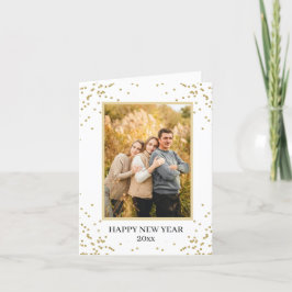 Tarjeta Festiva Personalizado Foto de familia Feliz Año Nuevo pleg