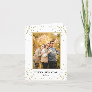 Tarjeta Festiva Personalizado Foto de familia Feliz Año Nuevo pleg