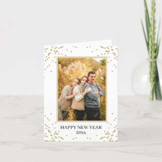Tarjeta Festiva Personalizado Foto de familia Feliz Año Nuevo pleg
