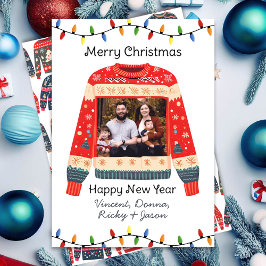 Tarjeta Festiva Personalizado Foto Navidades feos Sweater