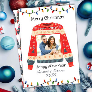 Tarjeta Festiva Personalizado Foto Navidades feos Sweater