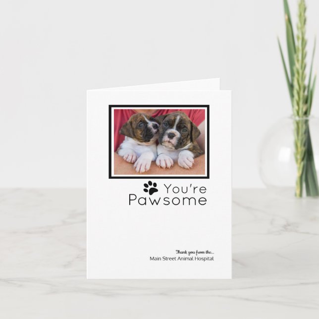 Tarjeta Festiva Personalizado Foto Veterinaria (Anverso)