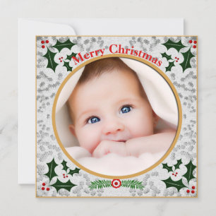 Tarjeta Festiva Personalizado fotográfico de la familia del bebé d