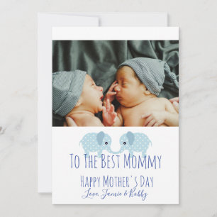 Tarjeta Festiva Personalizado gemelo foto feliz Día de la Madre