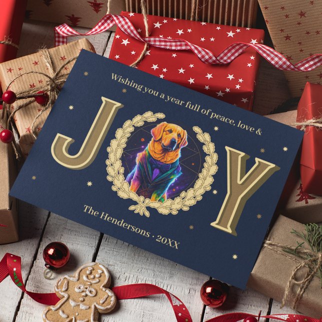 Tarjeta Festiva Personalizado Golden Retriever Dog Joy Navidades (Custom Golden Retriever Dog Joy Christmas Holiday Card
)