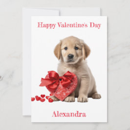 Tarjeta Festiva Personalizado Golden Retriever Heart Gift Valentin