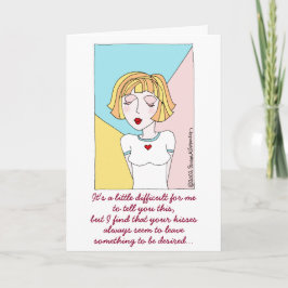 Tarjeta Festiva Personalizado gracioso Chica amor crujiente besos