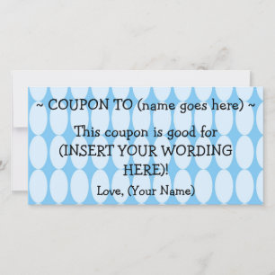 TARJETA FESTIVA PERSONALIZADO HANUKKAH GIFT COUPON