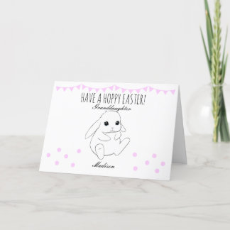 Tarjeta Festiva Personalizado Hoppy Easter Cute Bunny Abuelis