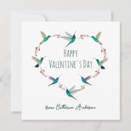 Tarjeta Festiva Personalizado Hummingbird Heart