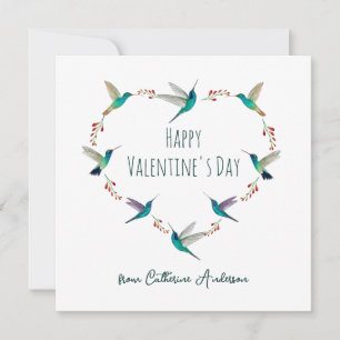 Tarjeta Festiva Personalizado Hummingbird Heart