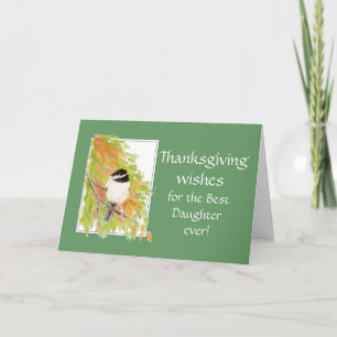 Tarjeta Festiva Personalizado Humor De Acción De Gracias Bird Hija