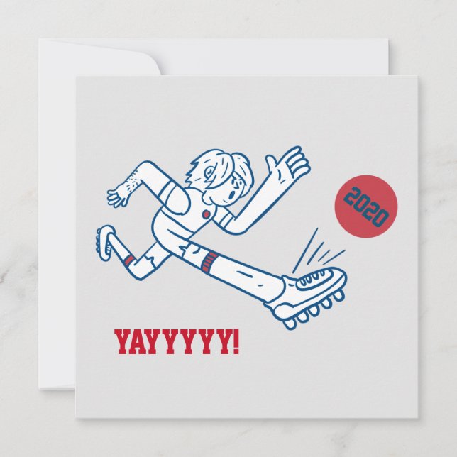 Tarjeta Festiva Personalizado jugador de fútbol 2021 de New Years  (Anverso)