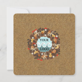 Tarjeta Festiva Personalizado logo negocios de madera
