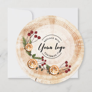 Tarjeta Festiva Personalizado Logotipo Corporativo Foliage de Navi