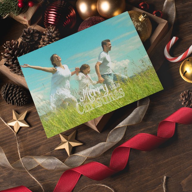 Tarjeta Festiva Personalizado Merry Little Navidades Blanco Rojo (Subido por el creador)