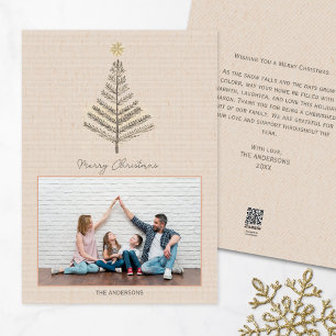 Tarjeta Festiva Personalizado Minimalista Ruso - Navidades de foto