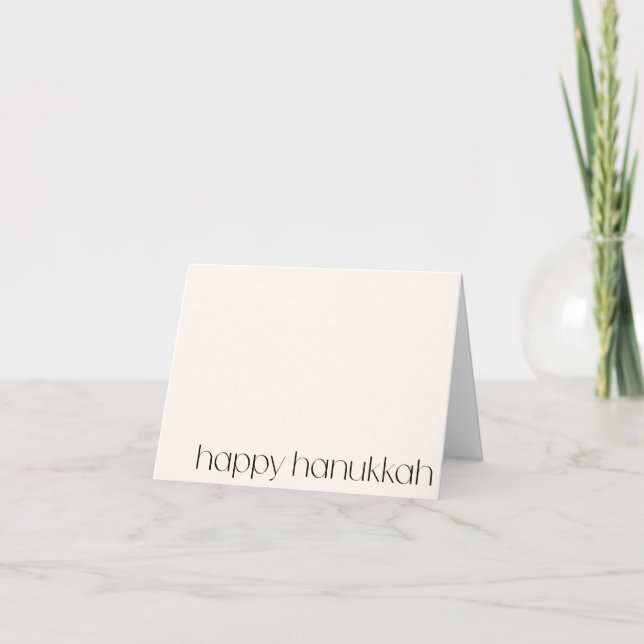 Tarjeta Festiva Personalizado mínimo moderno blanco negro Hanukkah (Anverso)