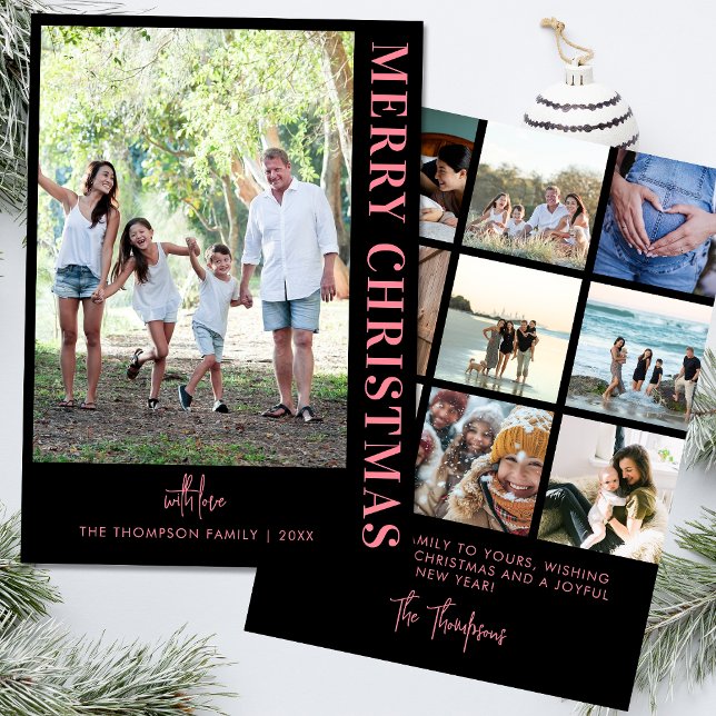 Tarjeta Festiva Personalizado Moderno 10 Fotos Familiares Minimali (Subido por el creador)