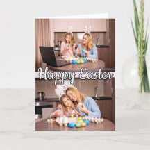 Personalizado moderno 2 fotos Familia Pascua
