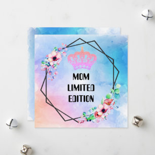 Tarjeta Festiva Personalizado MOM LIMITED EDITION Crown Cute Greet