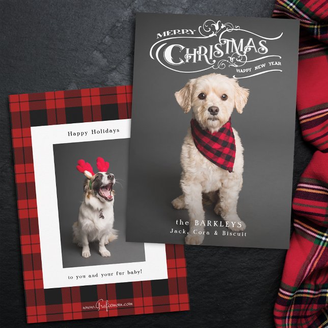 Tarjeta Festiva Personalizado Navidades Ornate Foto Mascota de tip (Subido por el creador)
