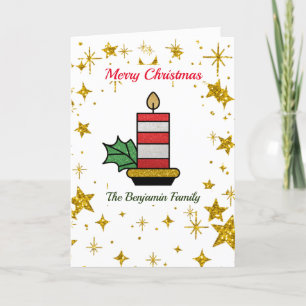 Tarjeta Festiva Personalizado navideño navideño Purpurina navideño