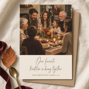 Tarjeta Festiva Personalizado Nuestra Tradición Favorita De Acción