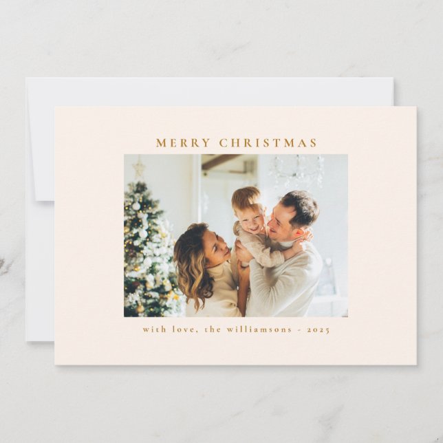 Tarjeta Festiva Personalizado Ornamentos de Oro Negro Navidades de (Anverso)