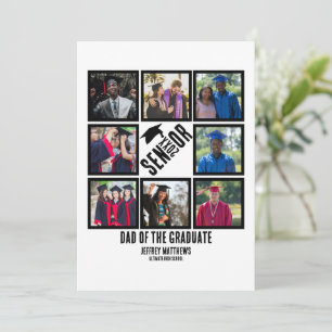 Tarjeta Festiva Personalizado Papá del Collage de fotos de grado 8
