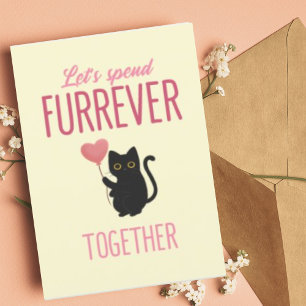 Tarjeta Festiva Personalizado para siempre juntos lindo Cat Valent