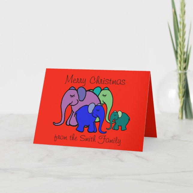 Tarjeta Festiva Personalizado Personalizado de texto Elefante Navi (Anverso)