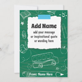 Tarjeta Festiva PERSONALIZADO personalizado de vuelta a la escuela