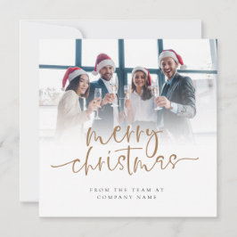 Tarjeta Festiva Personalizado Photo Company Script Merry Christmas
