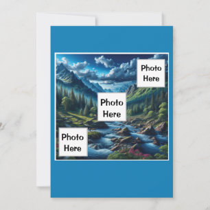 Tarjeta Festiva Personalizado Photo Mountain Scene