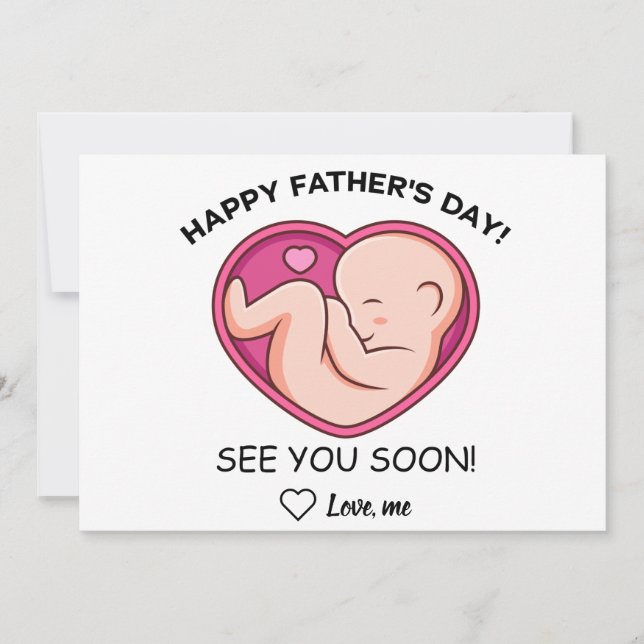 Tarjeta Festiva Personalizado pronto para ser papá, feliz día del  (Anverso)