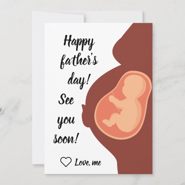 Tarjeta Festiva Personalizado pronto para ser papá, feliz día del  (Anverso)
