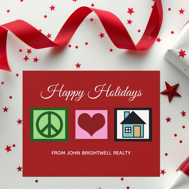 Tarjeta Festiva Personalizado Real Estate Company Felices vacacion (Subido por el creador)